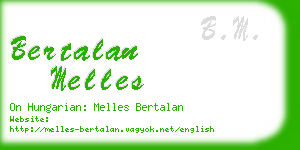 bertalan melles business card